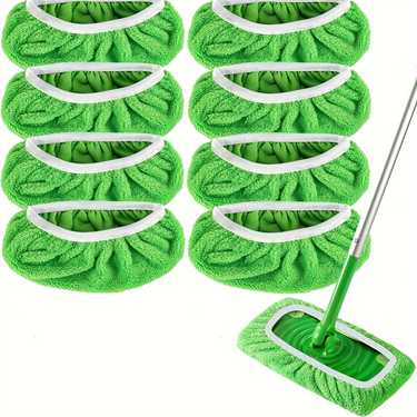 8pcs, Mop Replacement Pad, Flat Floor Mop Cloth, Washable And Durable Replacement Mop Cloth, Dust Removal Mop Head, Wet And Dry Use, Easy To Clean, Cleaning Supplies, Back To School Supplies