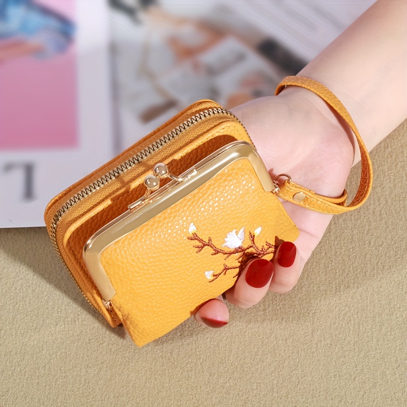 Mini Vintage Card Holder, Versatile Kiss Lock Coin Purse, Solid Color  Clutch Wallet - Temu