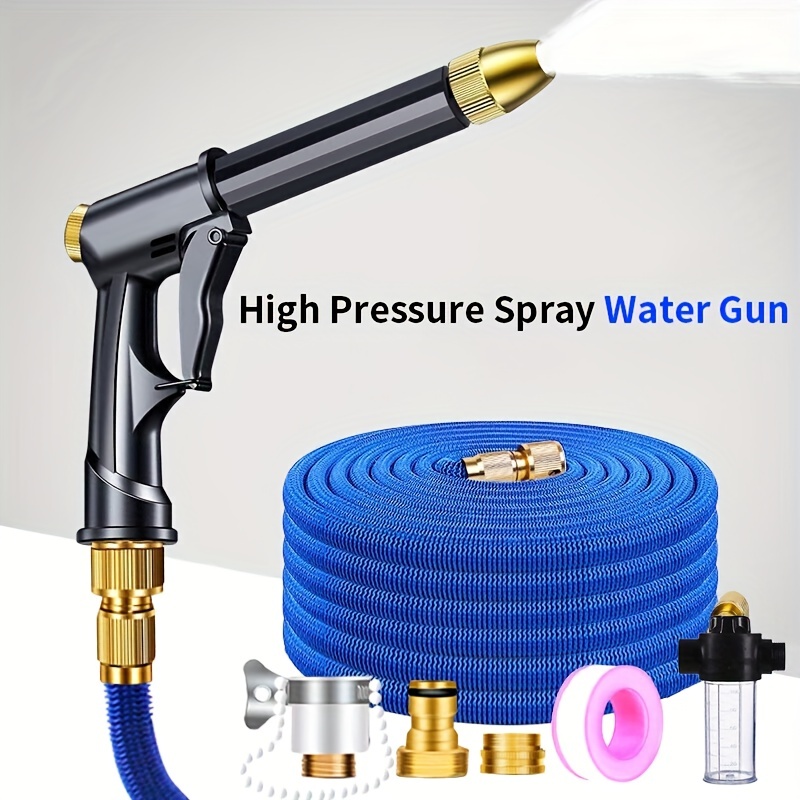 Multi-functional High Pressure Car Wash Water Gun - Hose Nozzle With Long  Rod For Garden, Floor And Car Cleaning, Including Quick Connector