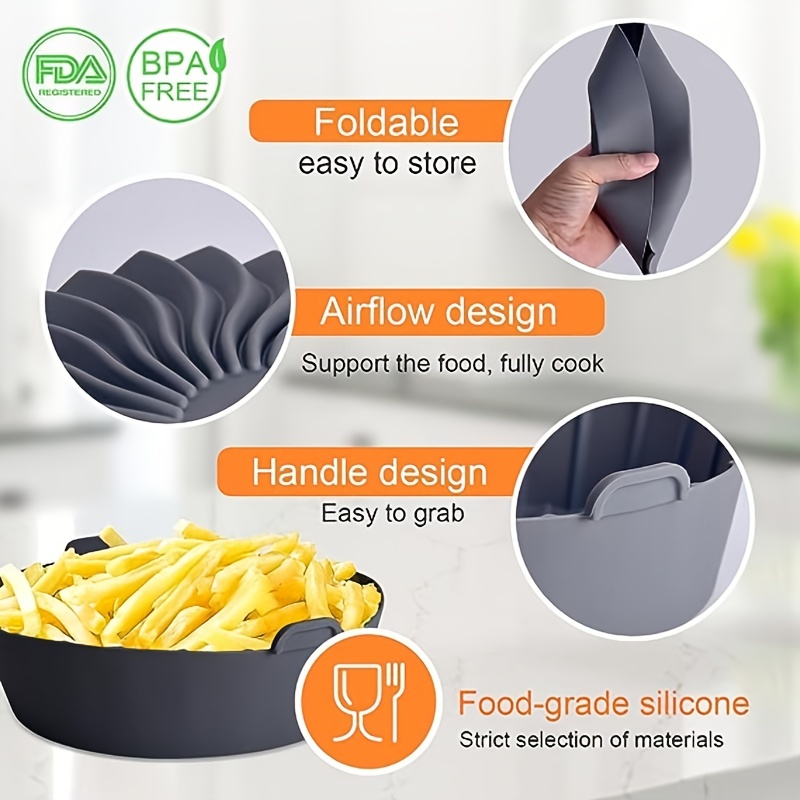 7.5 Reusable Bpa free Silicone Air Fryer Liners Perfect For - Temu