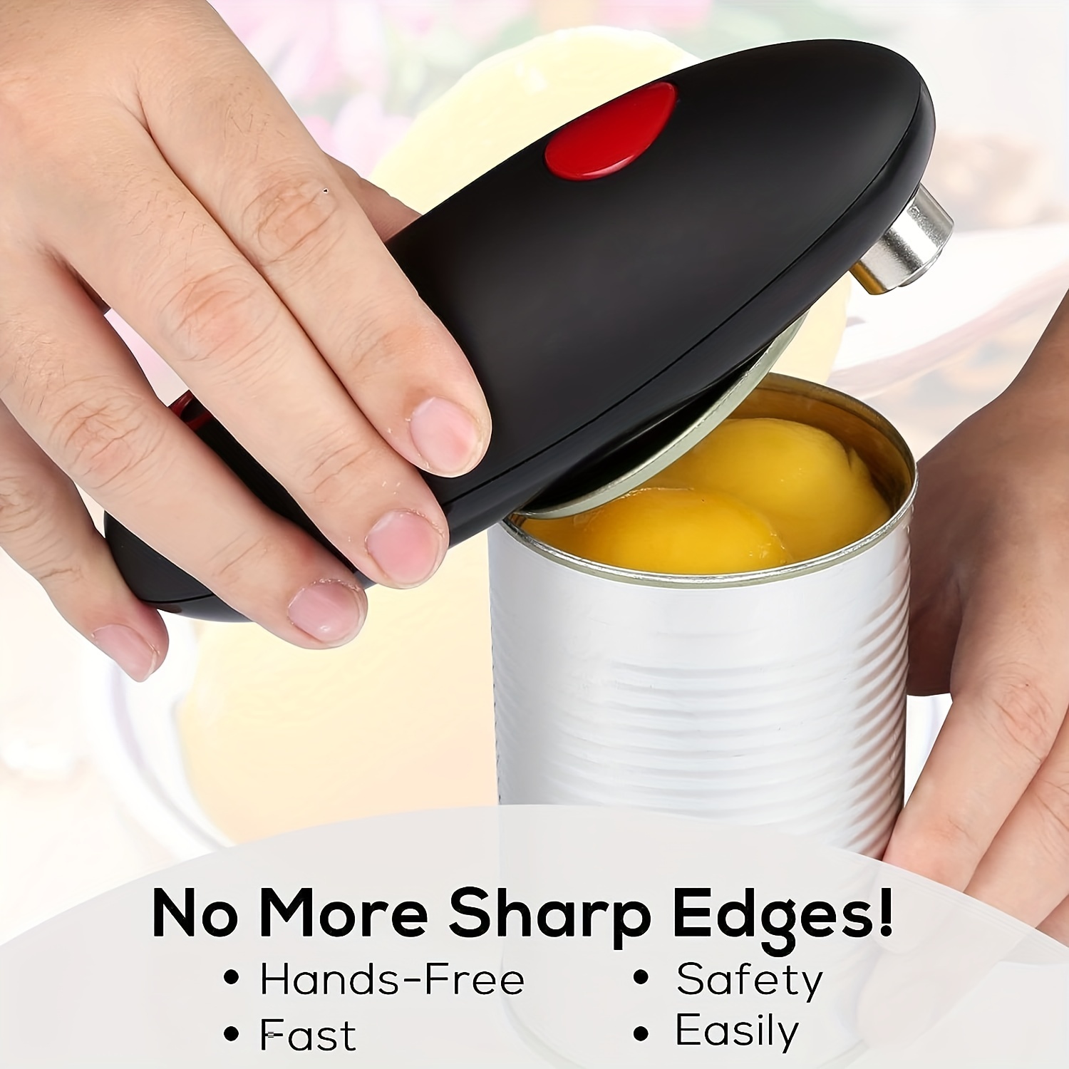 Electric Can Opener, No Sharp Edge Can Opener Electric, Hands-Free Electric Can Opener for Kitchen, Automatic Can Opener for Any size, Kitchen