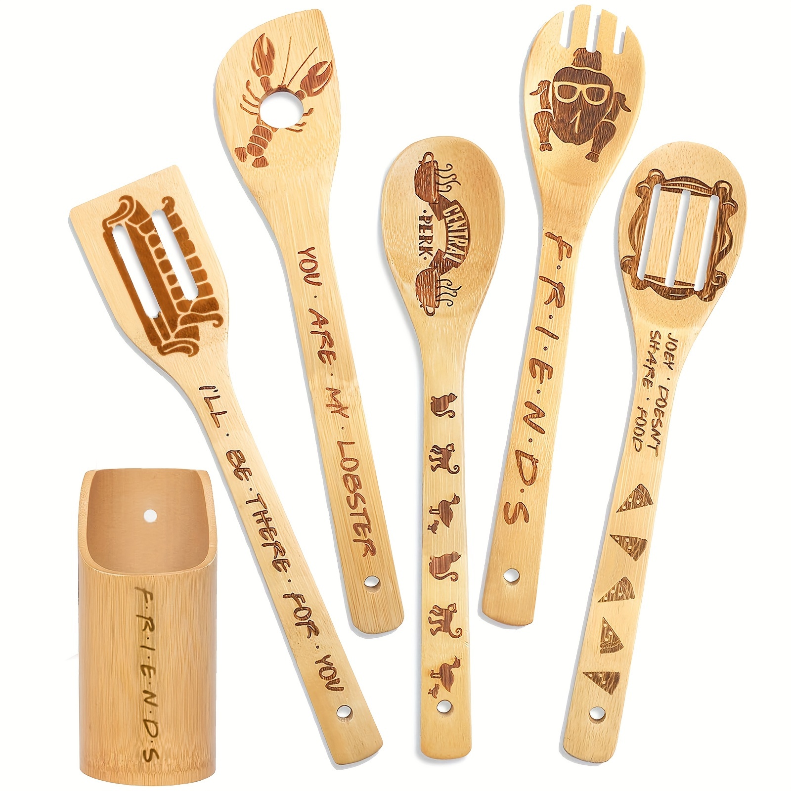 Christmas Gift Stitch Kitchen Utensils Set Idea Utensil Wooden Spoons Set House Warming Wedding Present Kitchen Gift Set Quality Stitch Stuff