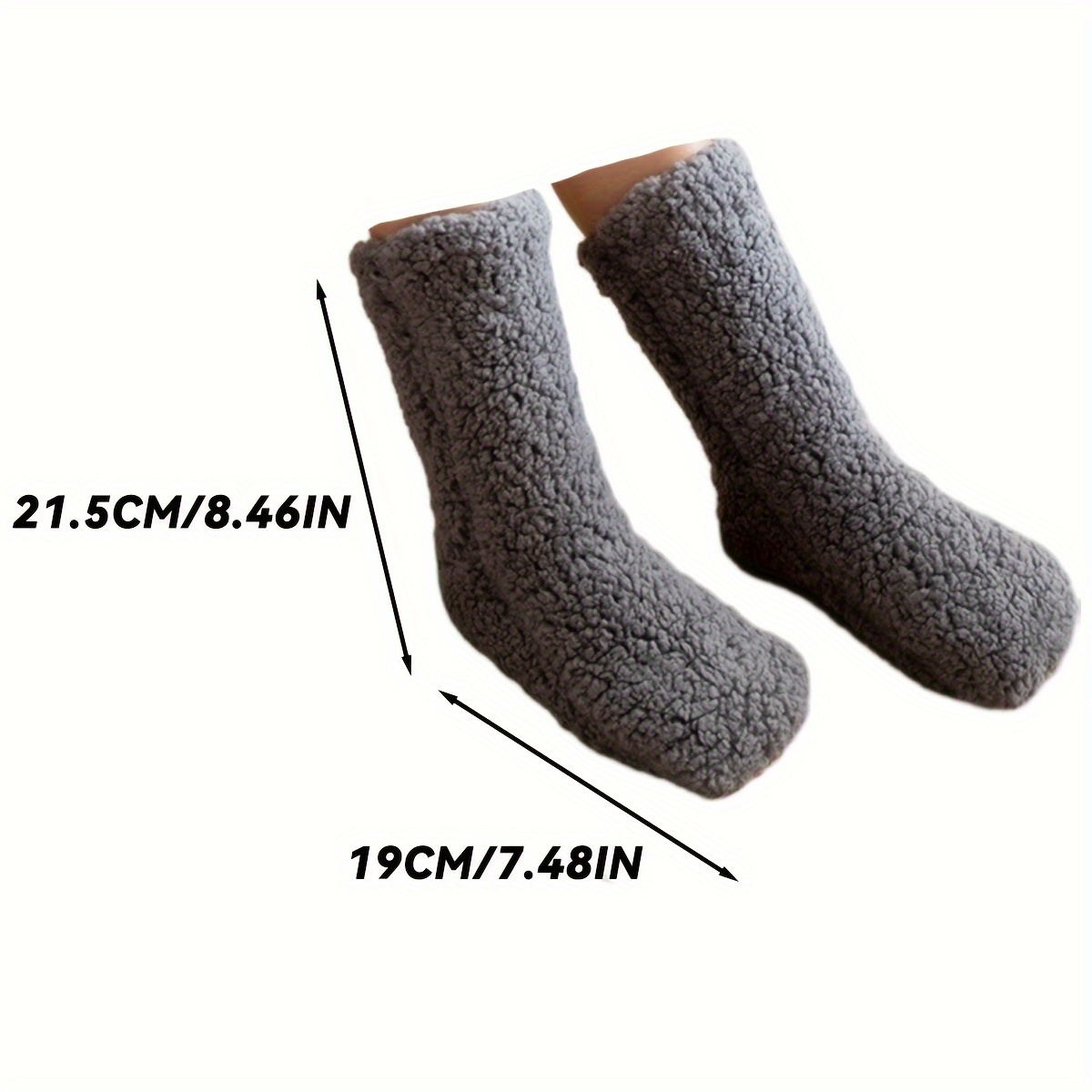 1paire de chaussettes pantoufles chaussettes confortables, hiver chaud  moelleux bas de maison couvre-jambe genoux chaussettes jambe chauffe-jambes