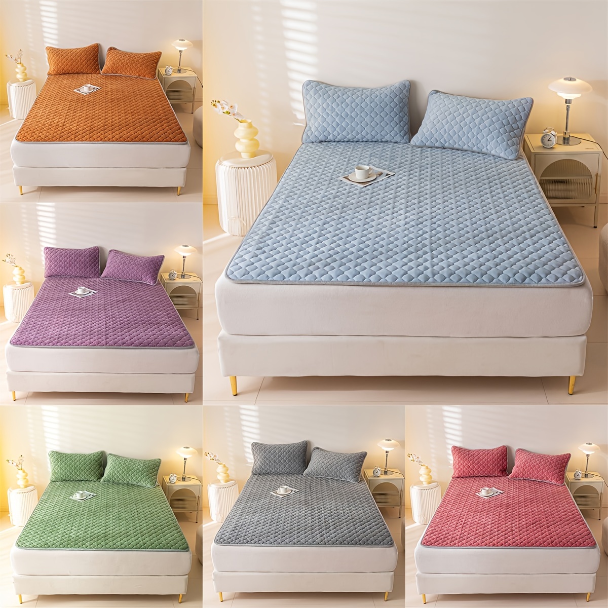 Milk Fleece Clip Microfiber Thin Mattress Cover Pillowcase - Temu