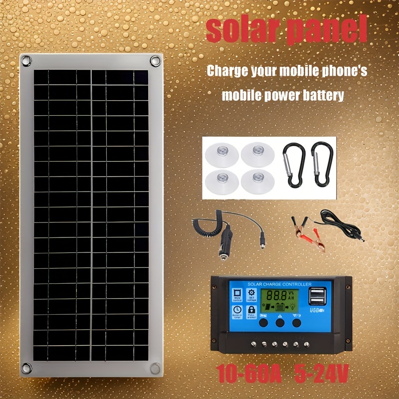 1 Unidad Kit De Panel Solar De 12 V Controlador De Panel - Temu Mexico