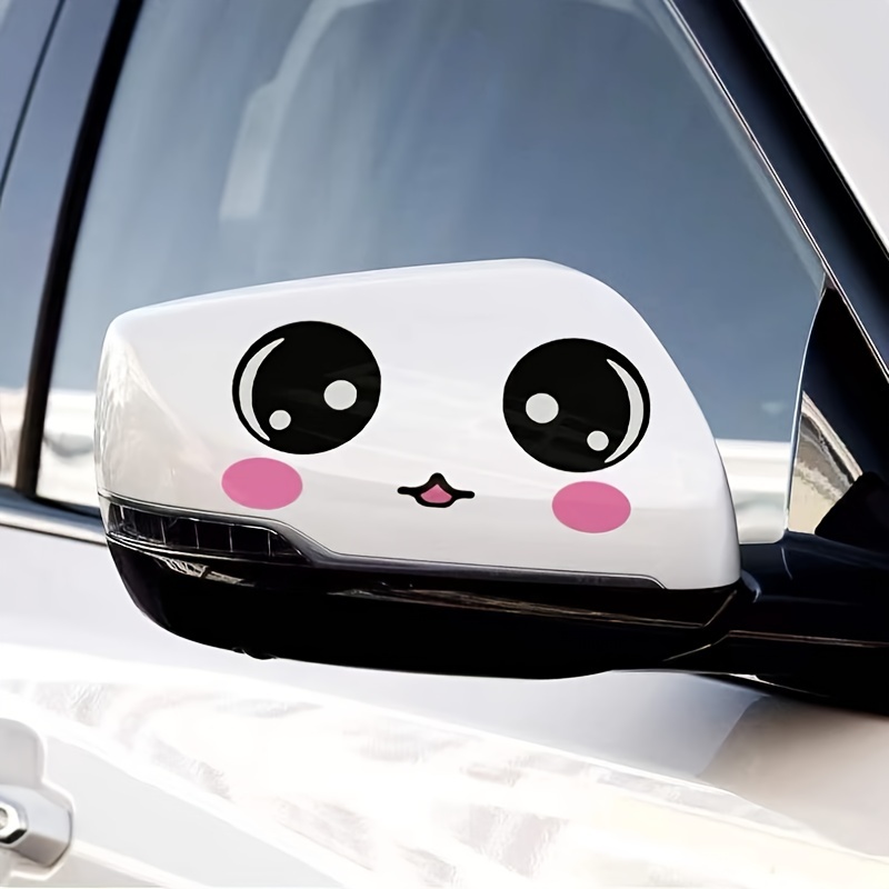 Happy Face Car Stickers Decals Rearview Mirror Scratch Cover Decals