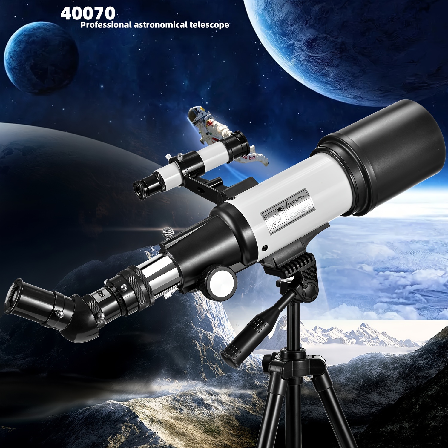 Telescopio astronómico, zoom HD de 150x, trípode portátil de alta potencia,  visión nocturna, espacio profundo, vista de la luna y el universo