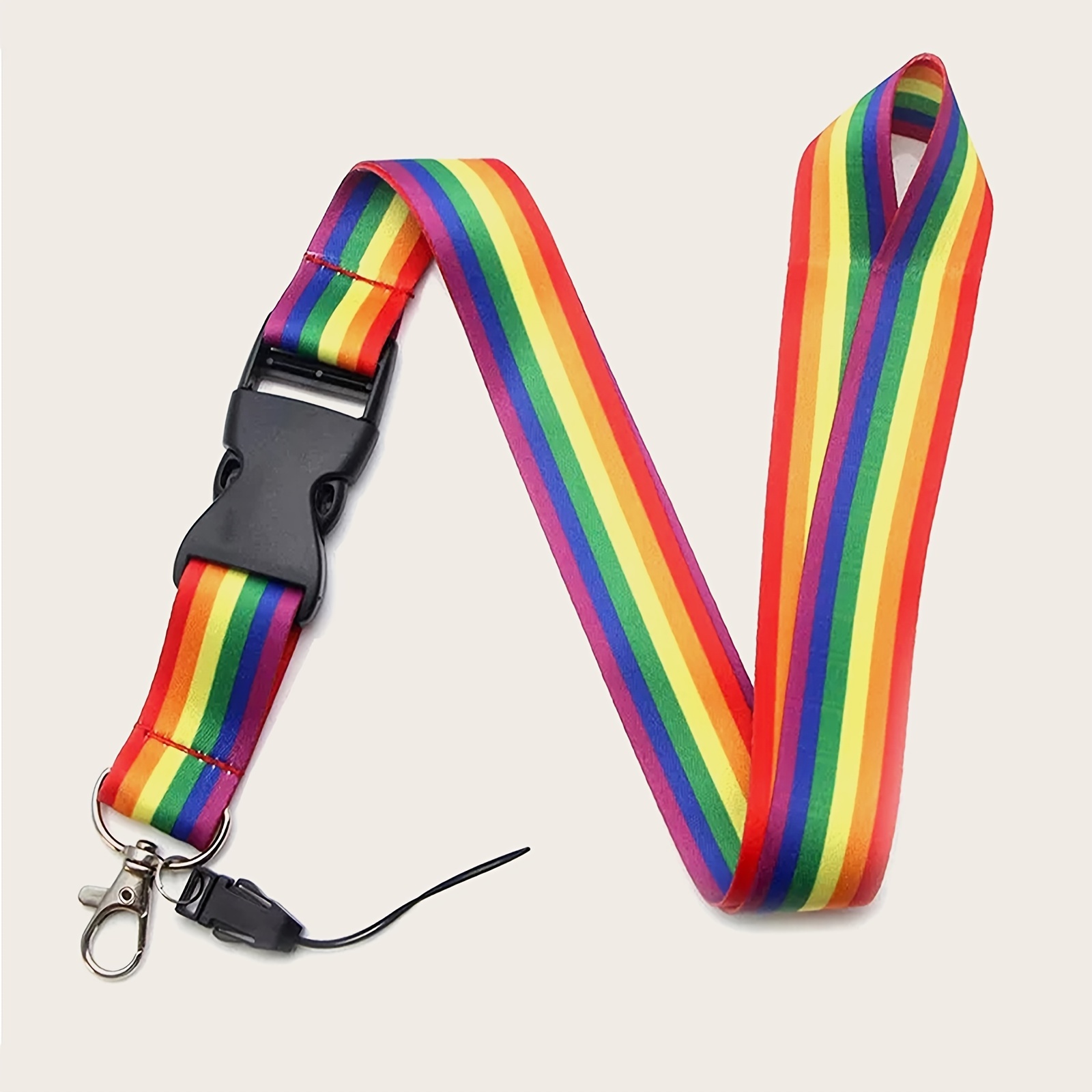 Rainbow (pride) Retractable Badge Reel Lanyard + O Ring Grip