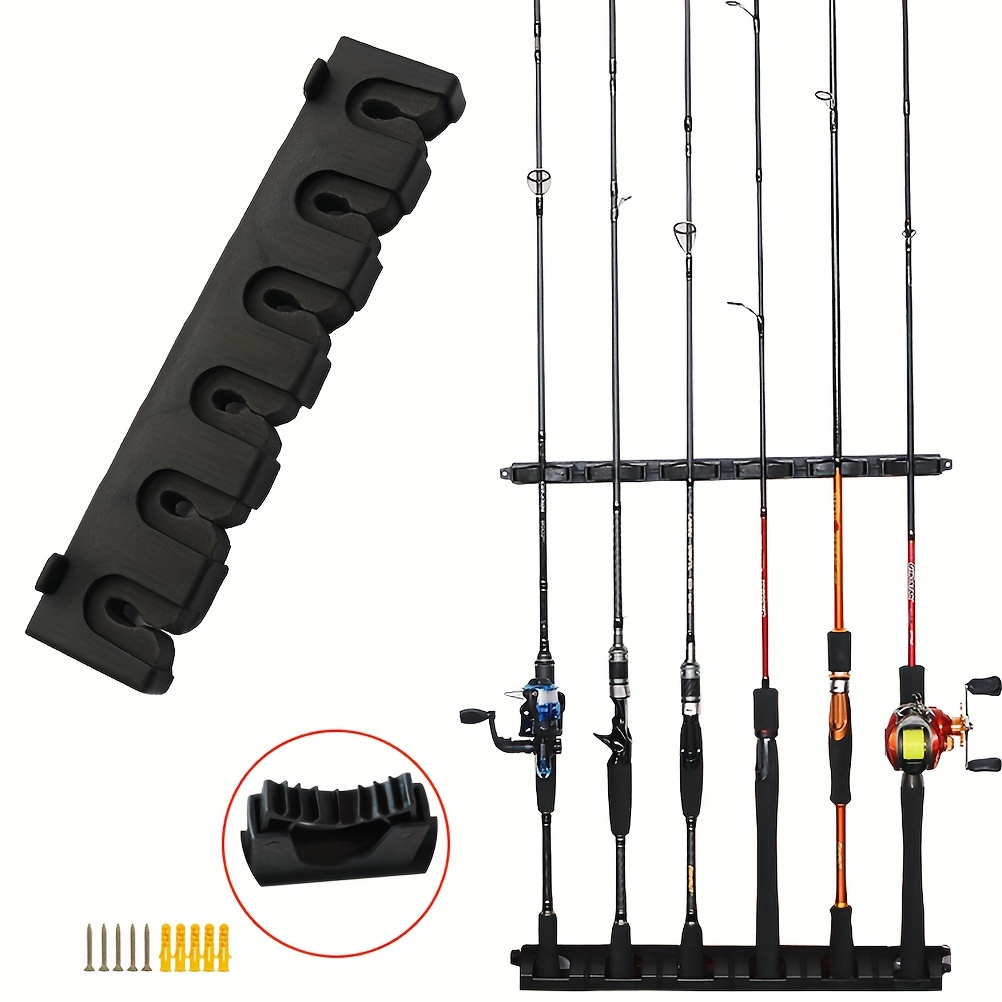 1pc Fishing Rod Holder, 6-Rod Rack, Vertical Pole Organizer For Garage