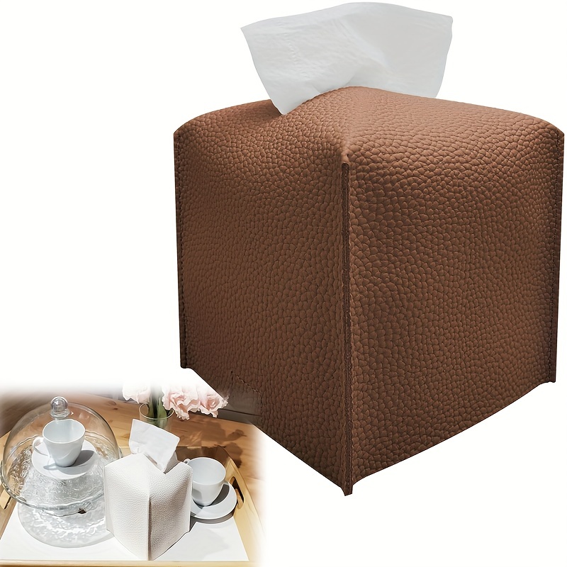 Decorative Tissue Box Cover, V Opening High Quality Tissue Holder, Pu  Leather Tissue Storage Bag, Multi-purpose Solid Color Napkin Paper Box, For  Bathroom Office Bedroom Living Room Car - Temu