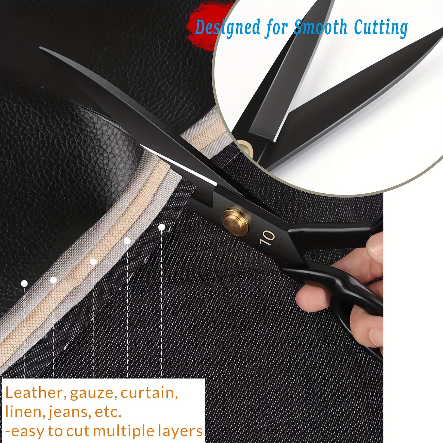 Senior Stainless Steel Professional Tailor Scissors Leather - Temu