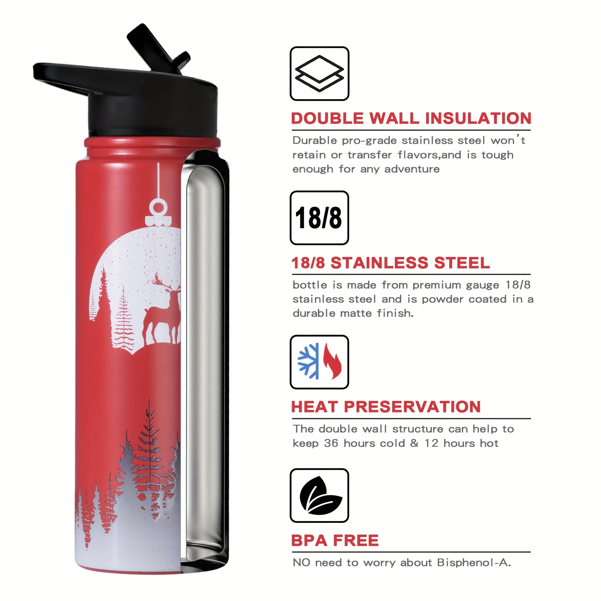 Premium thermos flask keep water cold and hot for 24 hours For Heat And  Cold Preservation 