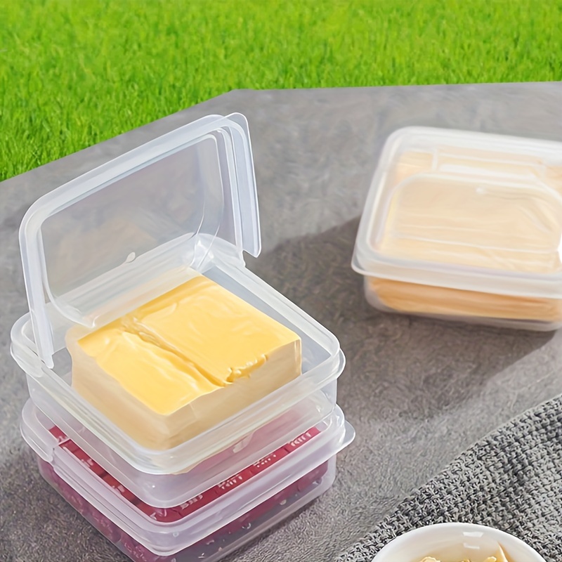 Fancy 2pcs Plastic Cheese Storage Containers with Lids Airtight Keeps Cheese Fresh and Delicious Cheese Container for Fridge Clear