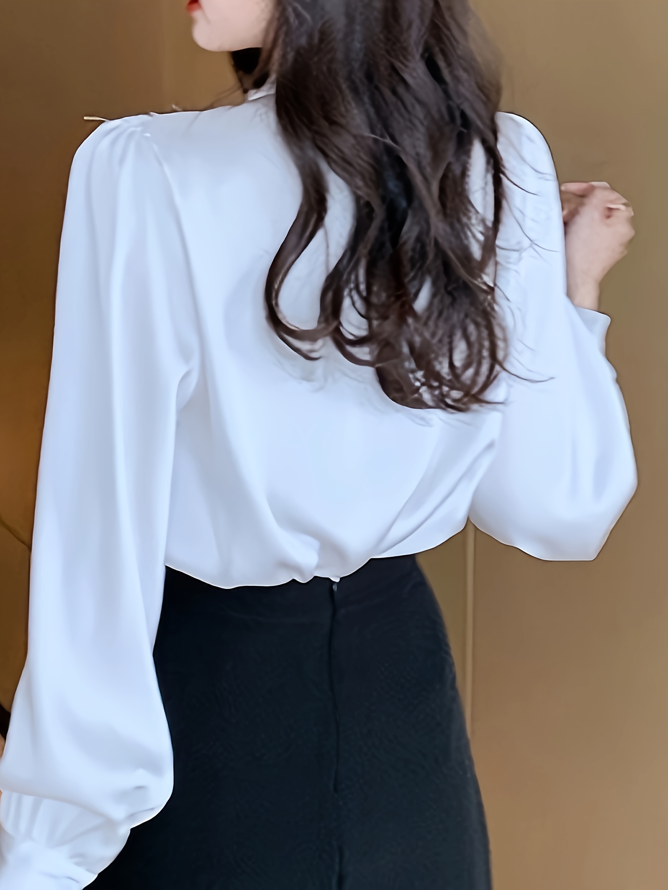 peplum satin shirt women unique french - Temu Canada