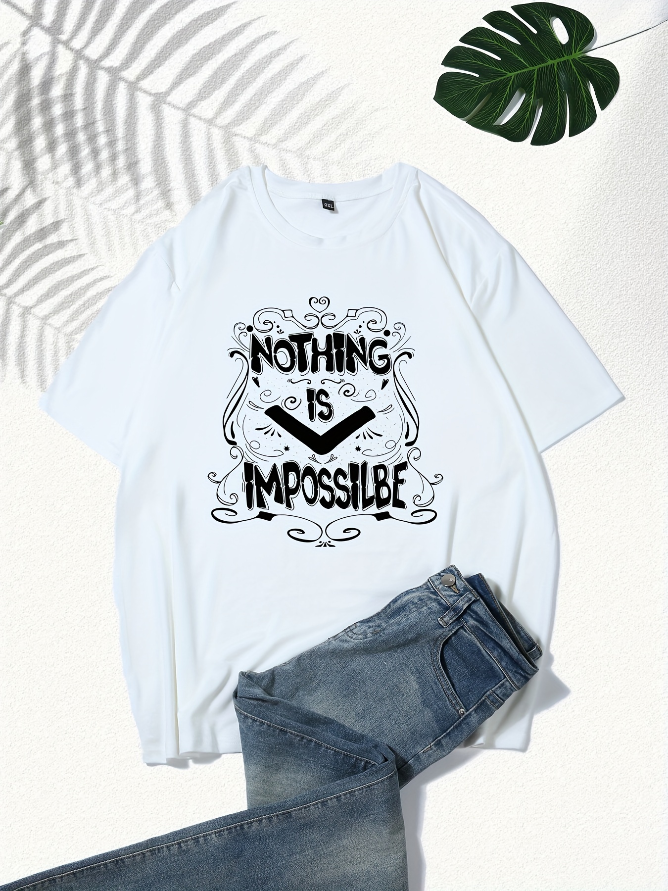 Unisex Letter Oversize Simple T-Shirt main image 1