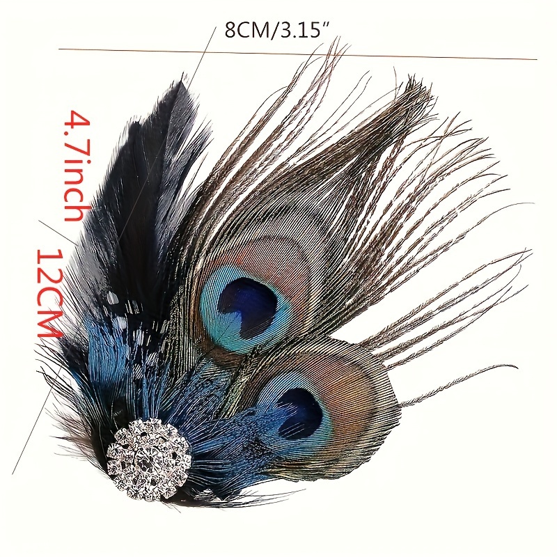 Fascinator 1920S Peacock Feather Headband Clothing Hairpin Head Trim Side  Clip Performance Party Jewelry Accessories Bride