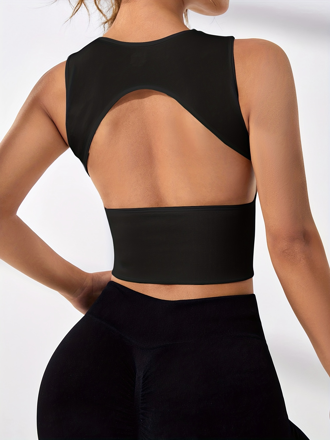  Tank Tops for Women with Chest Pad Backless Crop Top