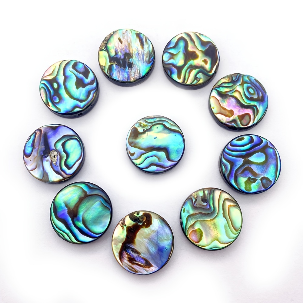 

5pcs Natural Abalone Shell Round Beads 8-20mm Colorful Shell Loose Beads Round Charms Bulk For Diy Jewelry Necklace Earrings Accessories