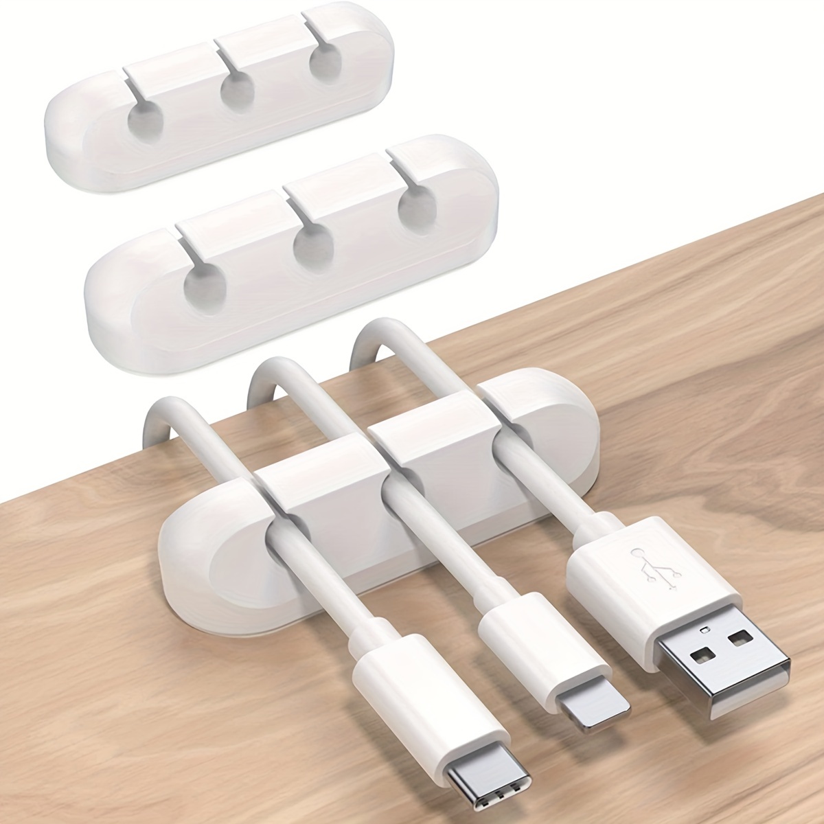 Desk cable organiser adhesive holder