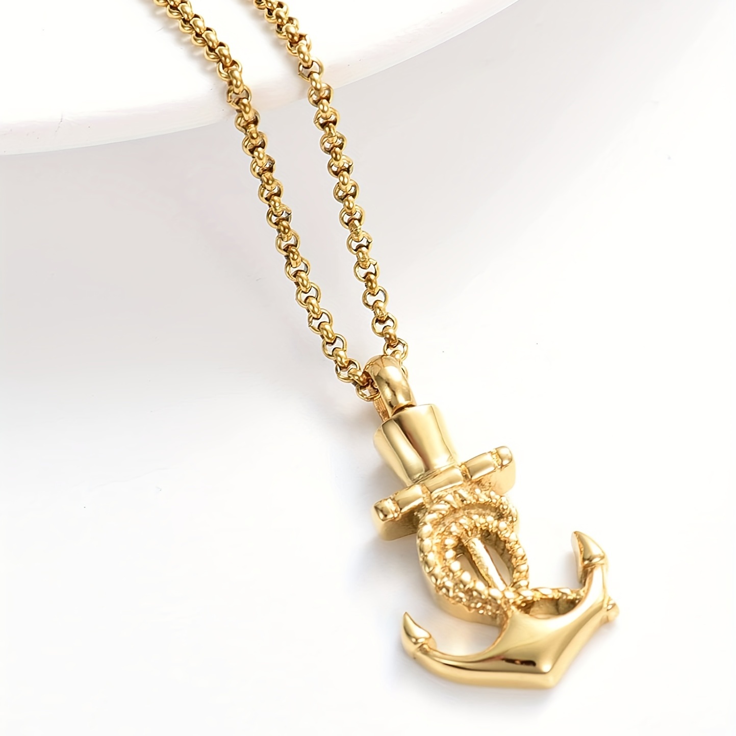 Customizable Anchor Pendant Necklace Human Ashes Cremation - Temu