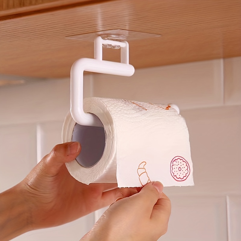 Paper Towel Holder Under Cabinet - Stainless Steel Paper Towel Holder Wall  Mount, Self-Adhesive or Drilling, Matte Black Towel Rack for Kitchen