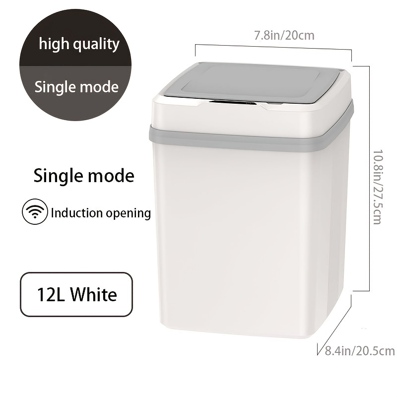 12L Black Smart Trash Can Waterproof Automatic Sensor Garbage Can for  Bathroom Kitchen Toilet Motion Sensor Trash Can Smart Home