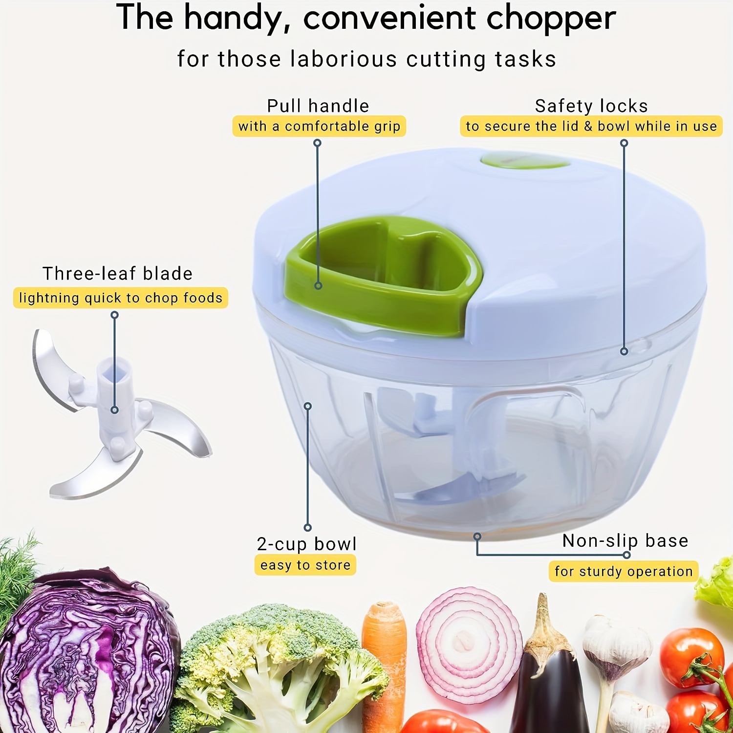 Manual Hand Pull Speedy Chopper Mini Vegetable Food Slicer