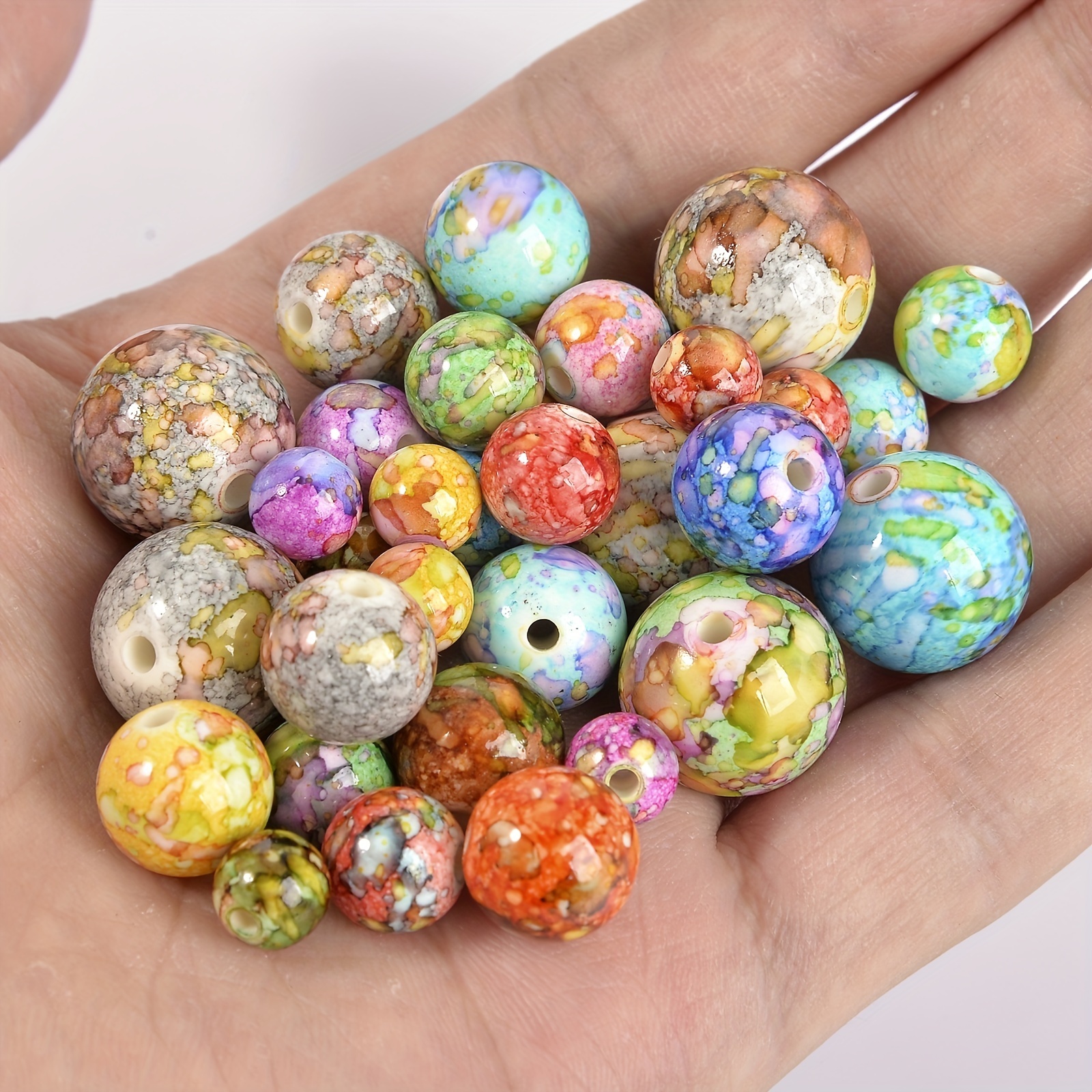 Wholesale 4-20mm loose glass beads for jewelry making