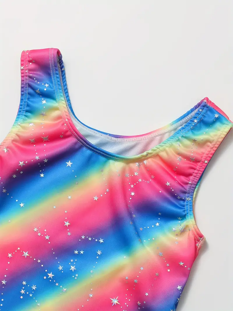 Vastwit Girls 2 Piece Dance Sports Outfits Ballet Gymnastics Leotard With Shorts Set Pentagram Black 16