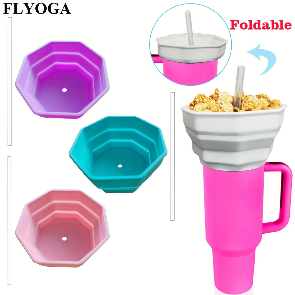 Silicone Snack Bowl For Stanley With Handle Reusable Snack - Temu
