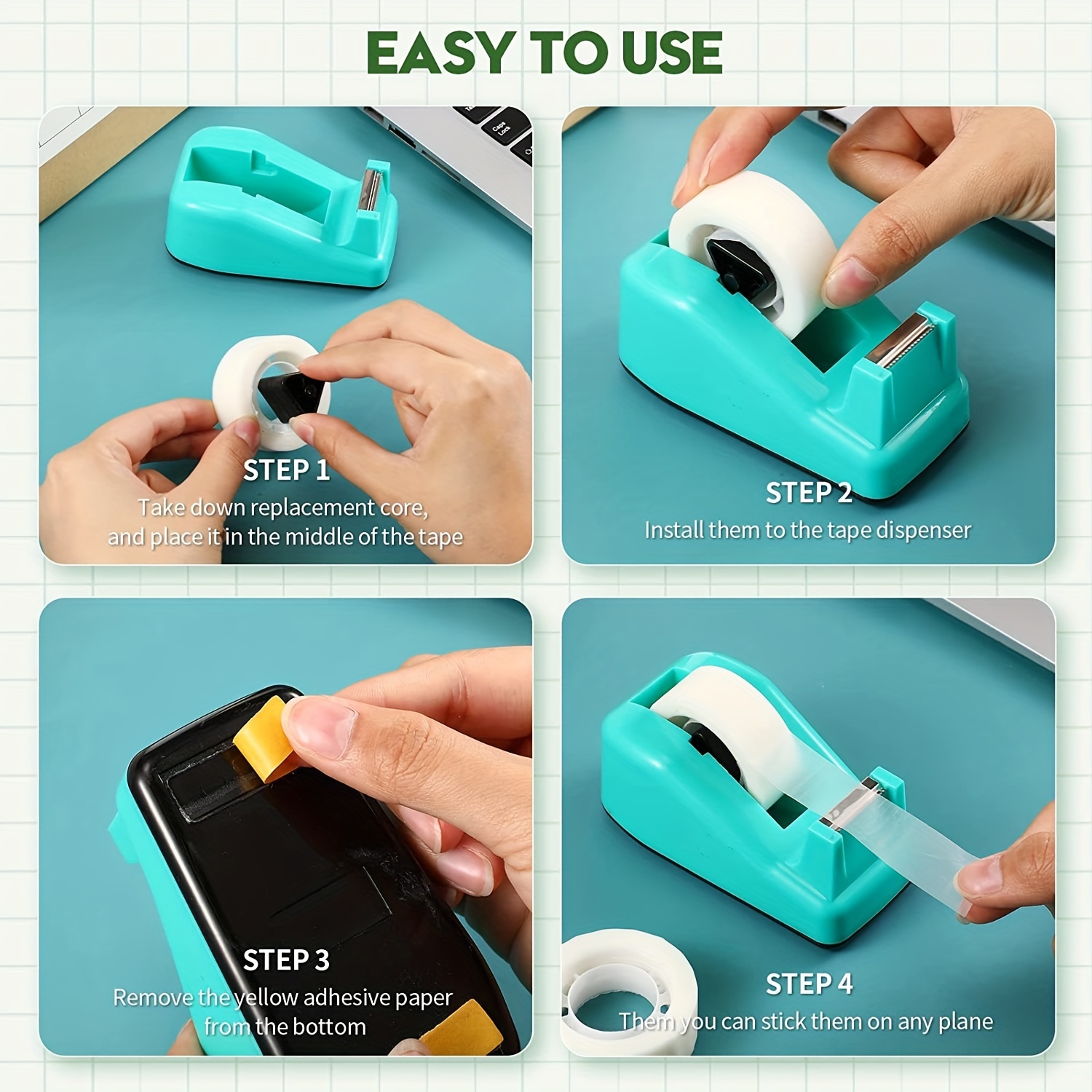 Desktop Office Assistant, Tape Holder, Tape Cutter, High-quality Roller,  Smooth Rotation, Stylish And Elegant(c-1)