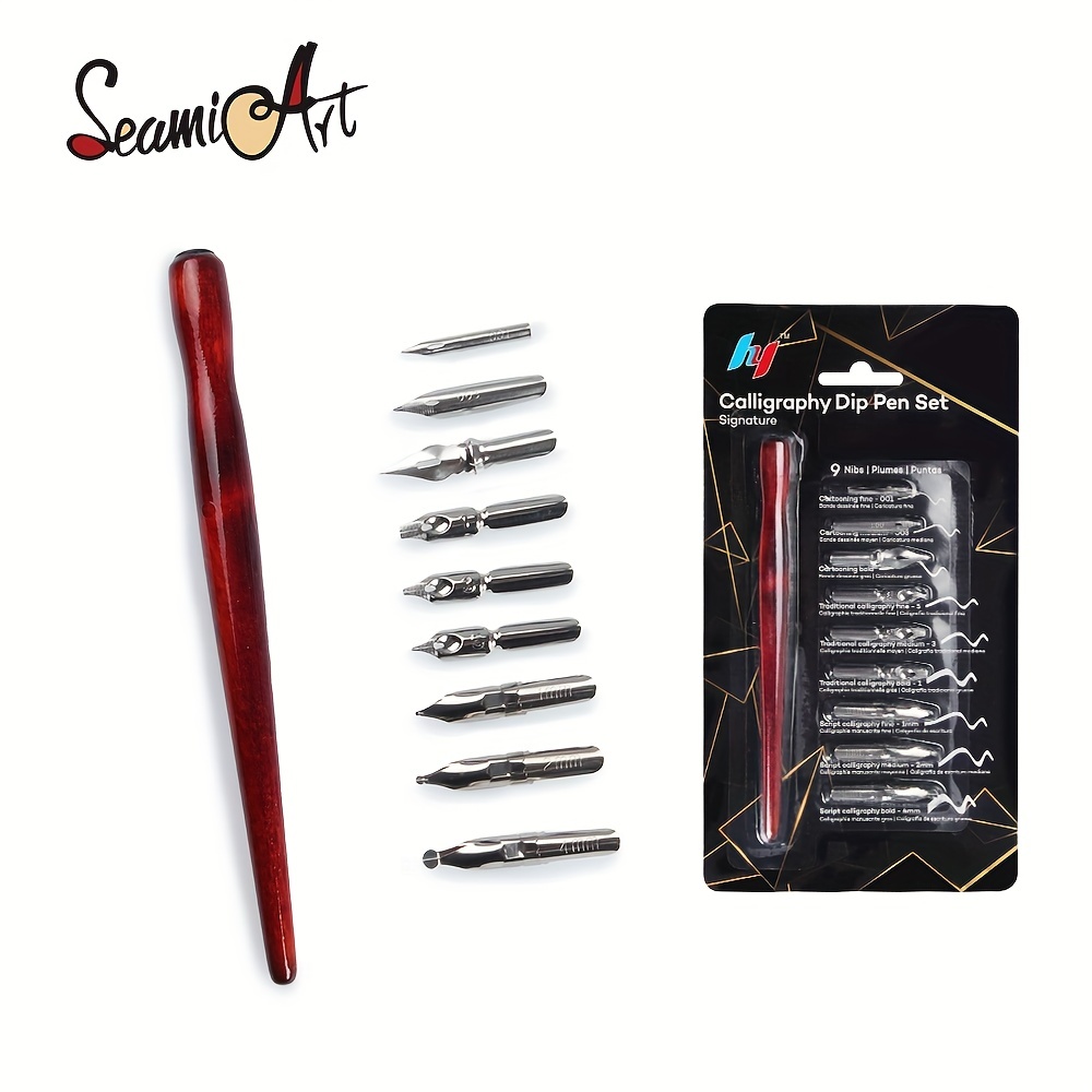 Calligraphy Dip Pen Set - 1 Dip Pen, 9 Pen Nibs – The Fine Art Warehouse