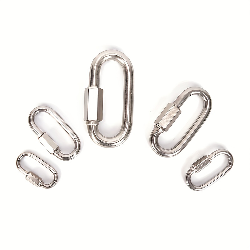 1pc Stainless Steel Screw Lock Carabiners Quick Links Safety Snap Hook, Free Shipping, Free Returns