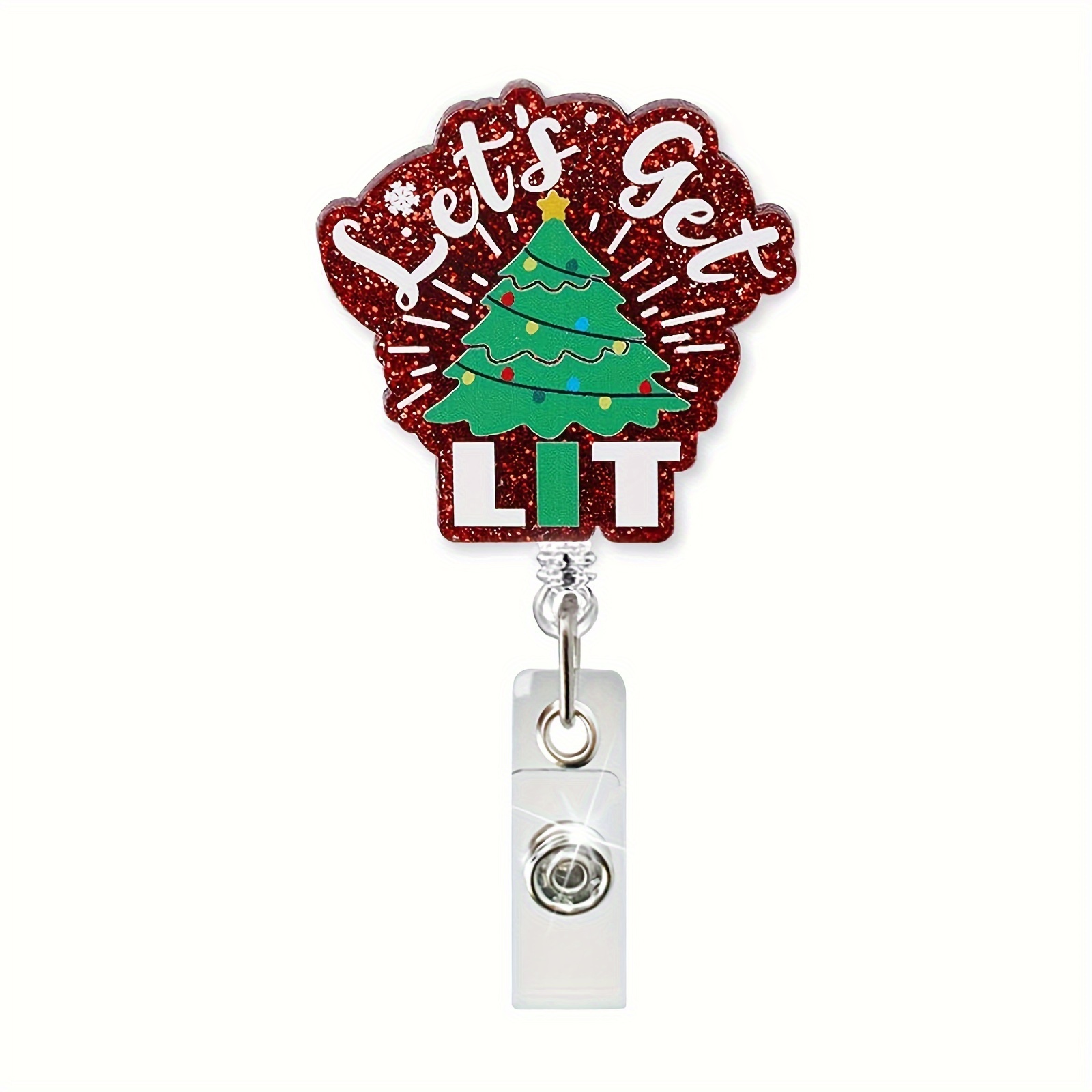 Christmas Retractable Badge Reel Id Name Badge Holder - Temu Canada