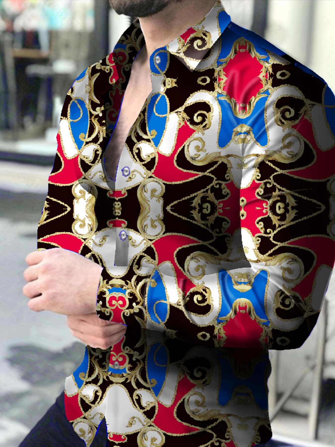 Men Multicoloured Sun-Baroque Print Shirt