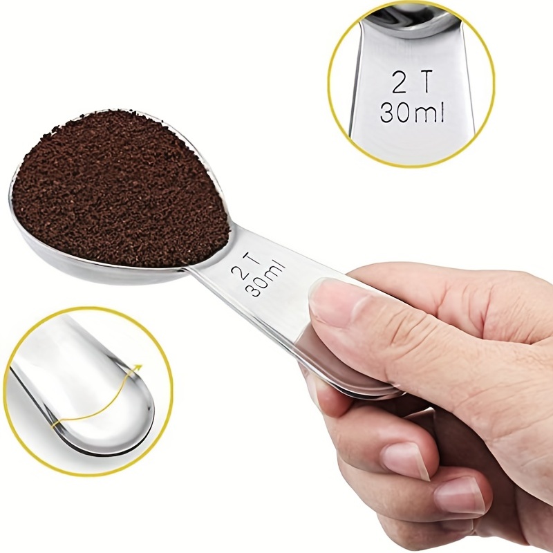 Cuillère à café, paquet de 2 cuillères à café en acier inoxydable (15ml et  30ml) cuillère à mesurer exacte pour le café, la farine, le sucre