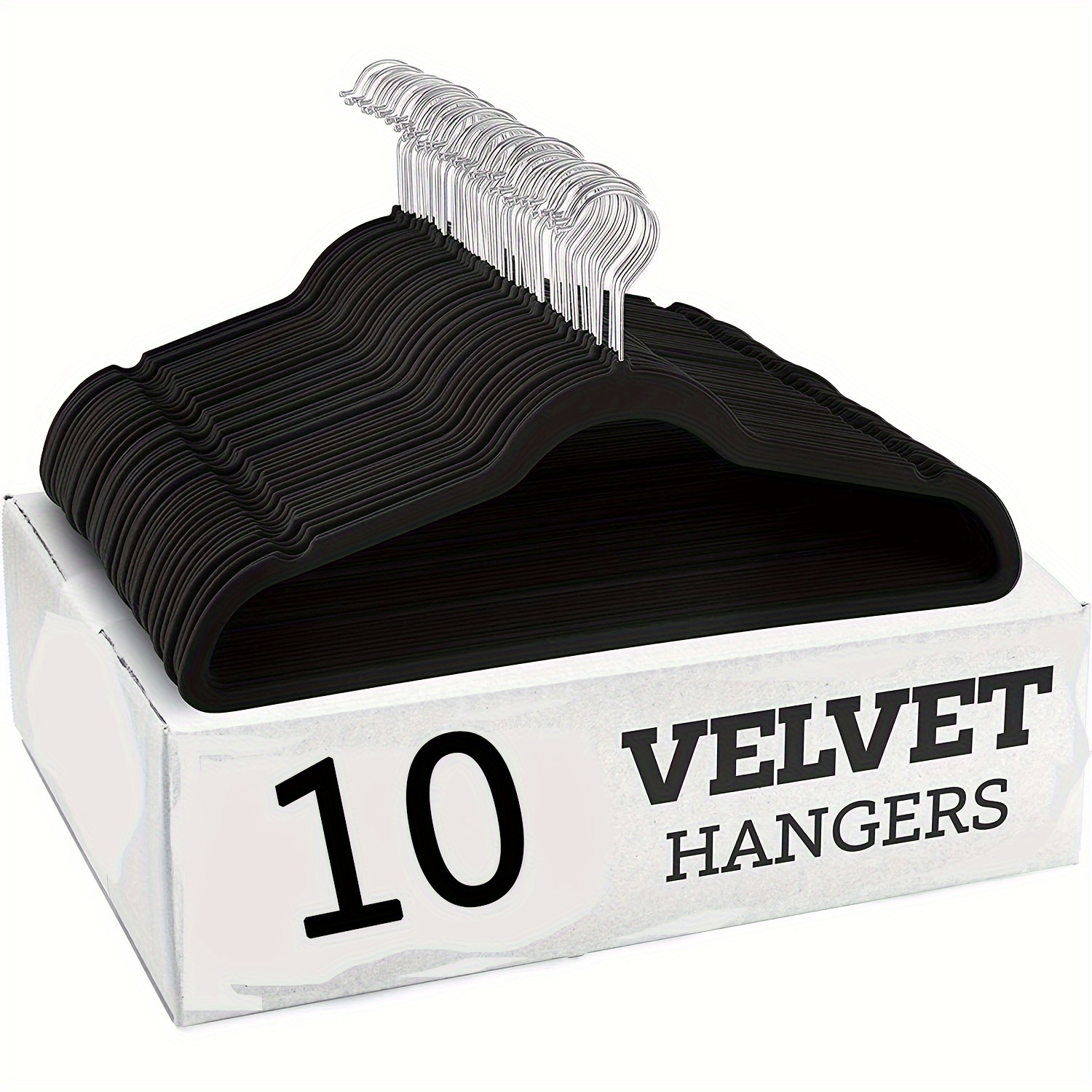 Black Velvet Shirt Hangers 10-Pack