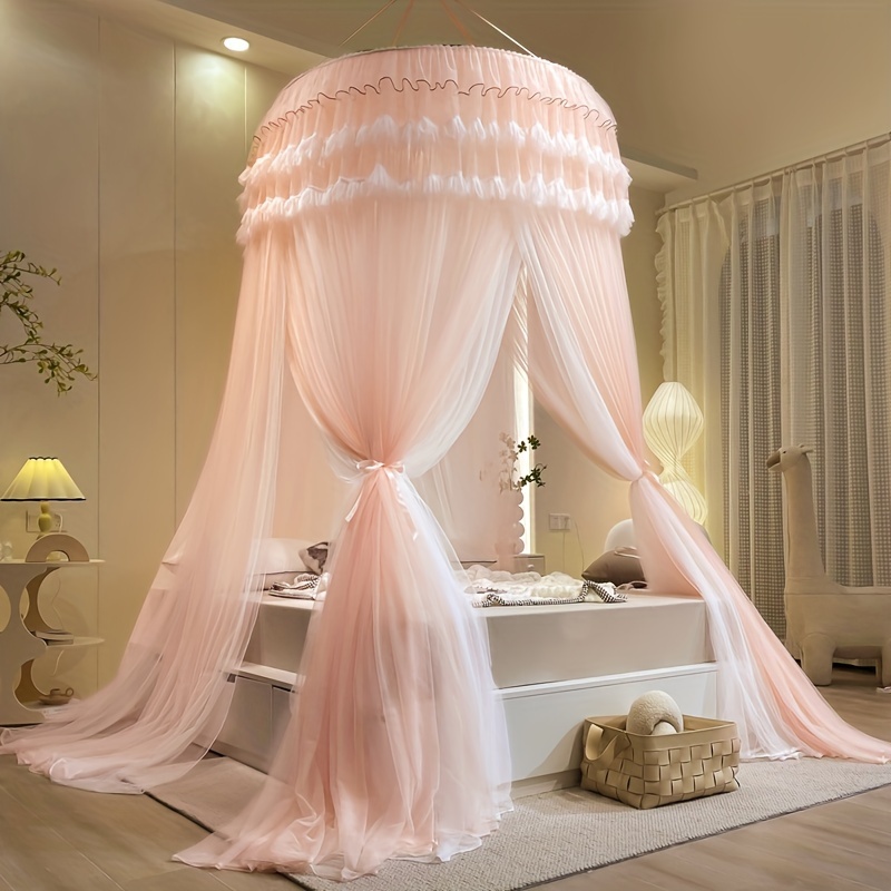 Double Gauze Three Door Design Romantic Lace Dome Mosquito - Temu