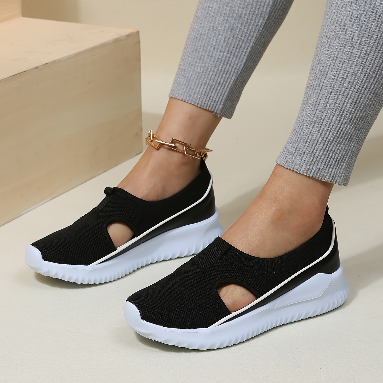 K&T - Zapatillas de deporte para mujer, diseño de cuña