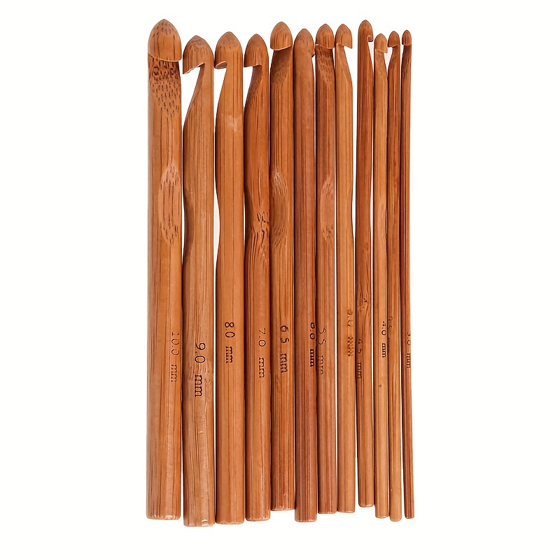 Small Size Crochet Hooks New Long Bamboo Wooden Crocheting Needles