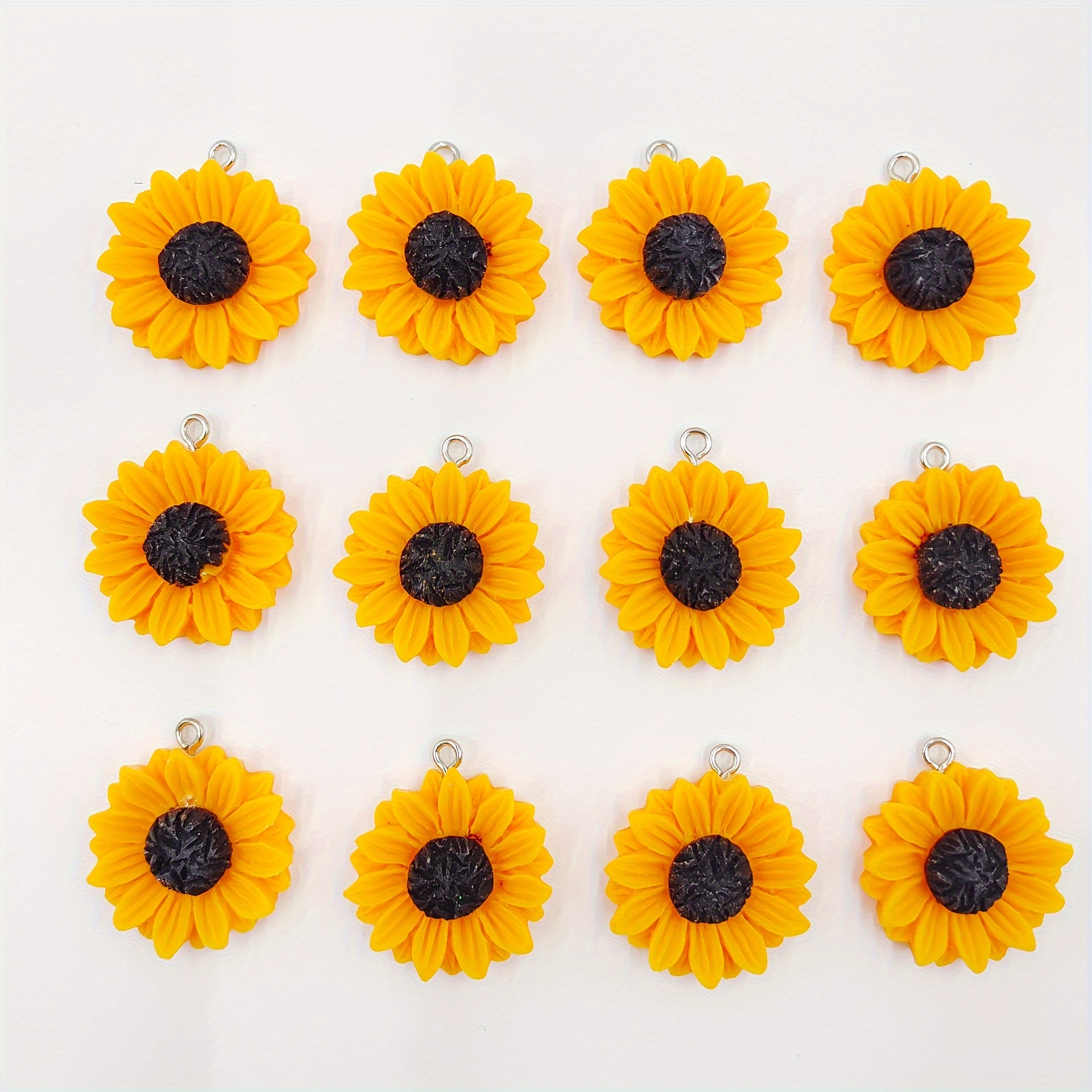 

10pcs Resin Yellow Sunflower Charms Sun Flower Pendants For Jewelry Making Diy Handmade Earrings Necklace Key Chain Accessories