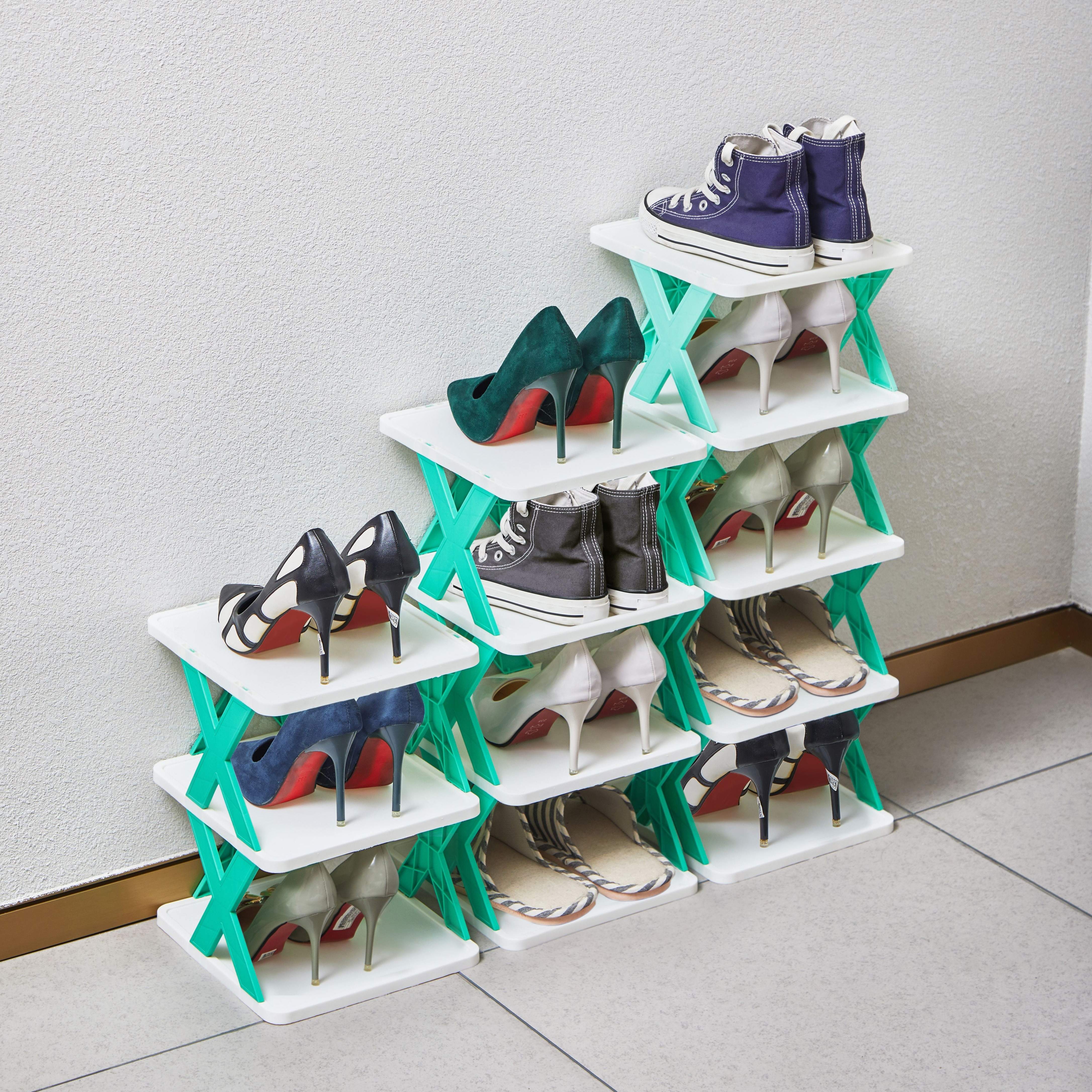 Estante de zapatos simple Gabinete de almacenamiento de zapatos plegable de  plástico Estante organizador de muebles para el hogar para el pasillo
