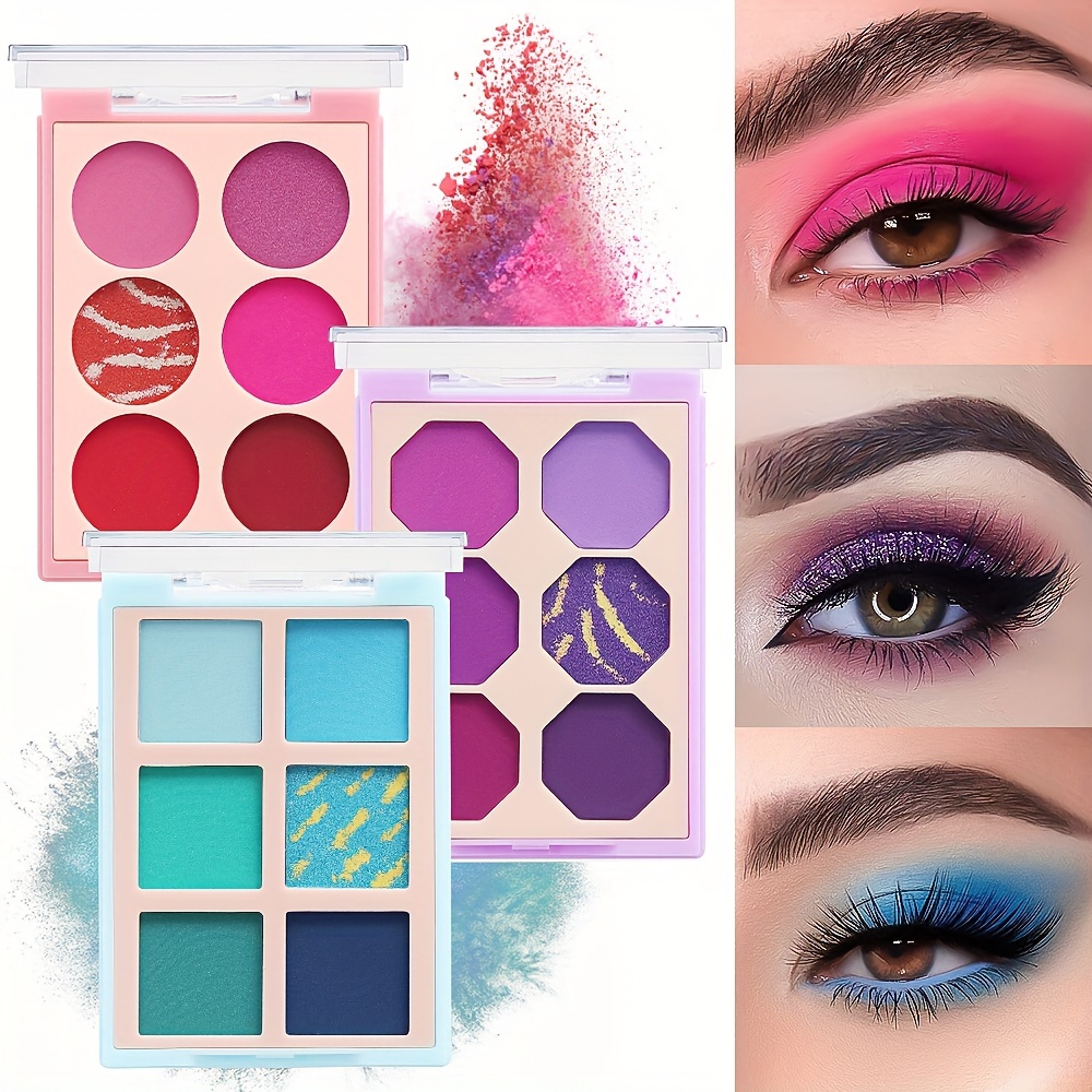 16 Girds Colorful Matte Shimmer Eyeshadow Palette for Eye Makeup,High  Pigmented Eye Shadow Primers Powder Palet de sombras de ojos-Pink Red#