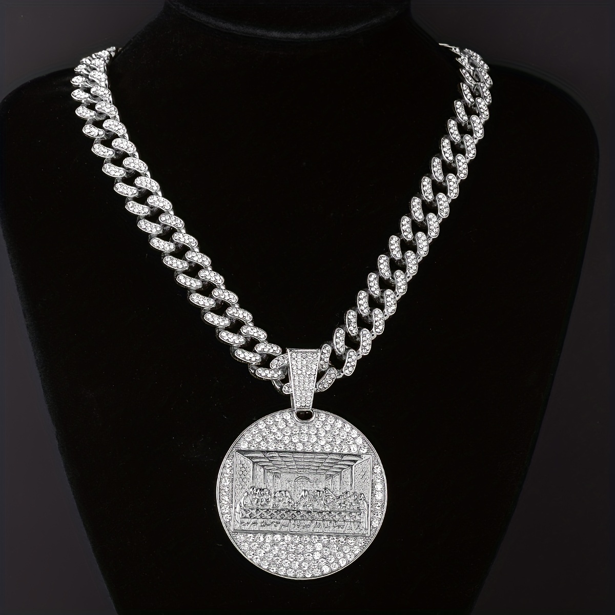 Last Supper Pendant Necklace with Cuban Link Chain