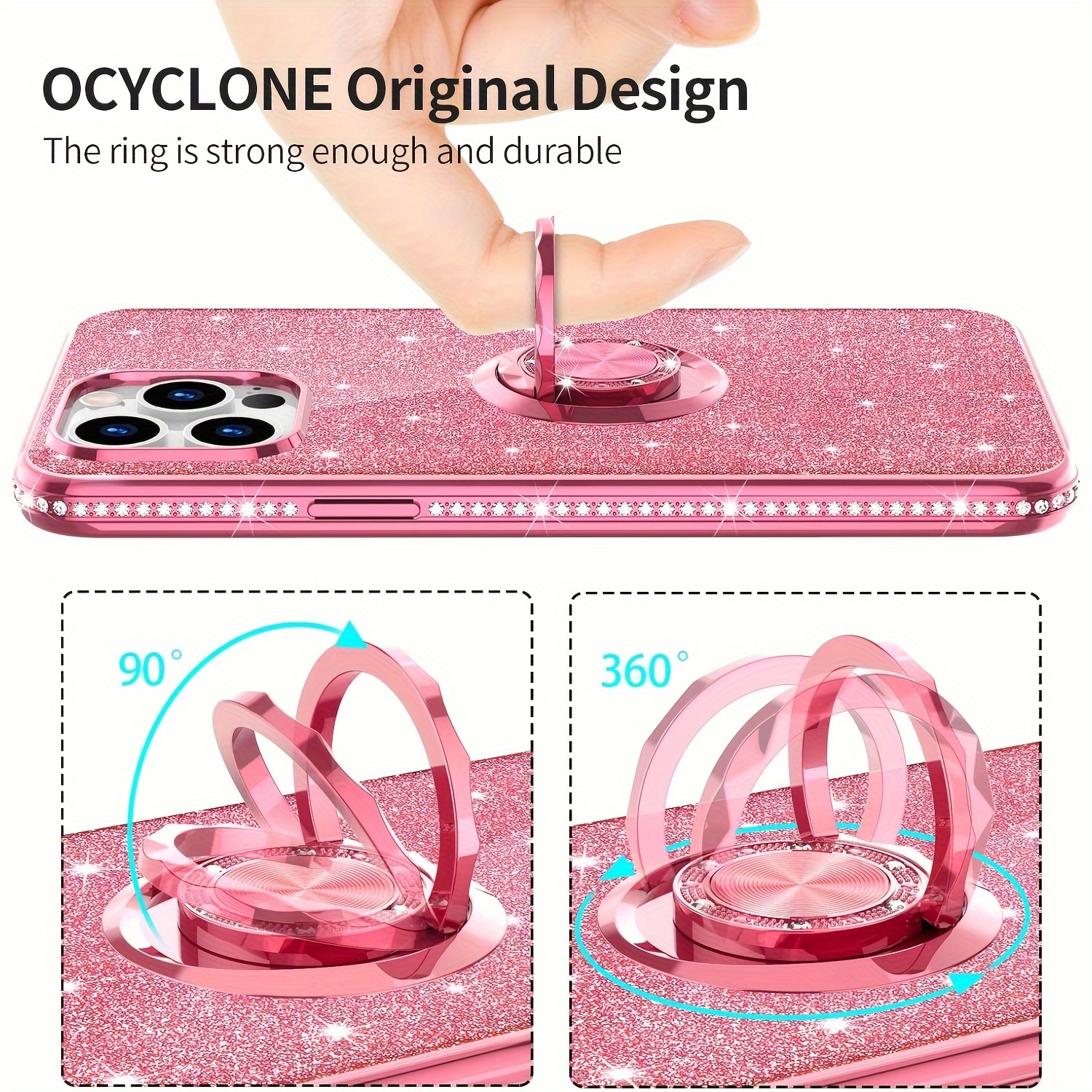 Glitter Cute Phone Case Girls Kickstand for Apple iPhone 11 Pro Max Case,Bling  Diamond Rhinestone Bumper Ring Stand Thin Soft Sparkly Case for iPhone 11  Pro Max - Rose Gold 