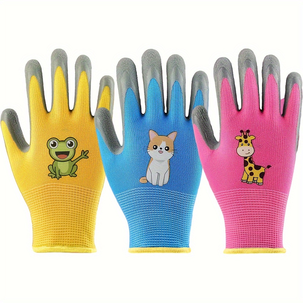 1 paire de gants de jardin pour enfants, doublure élastique