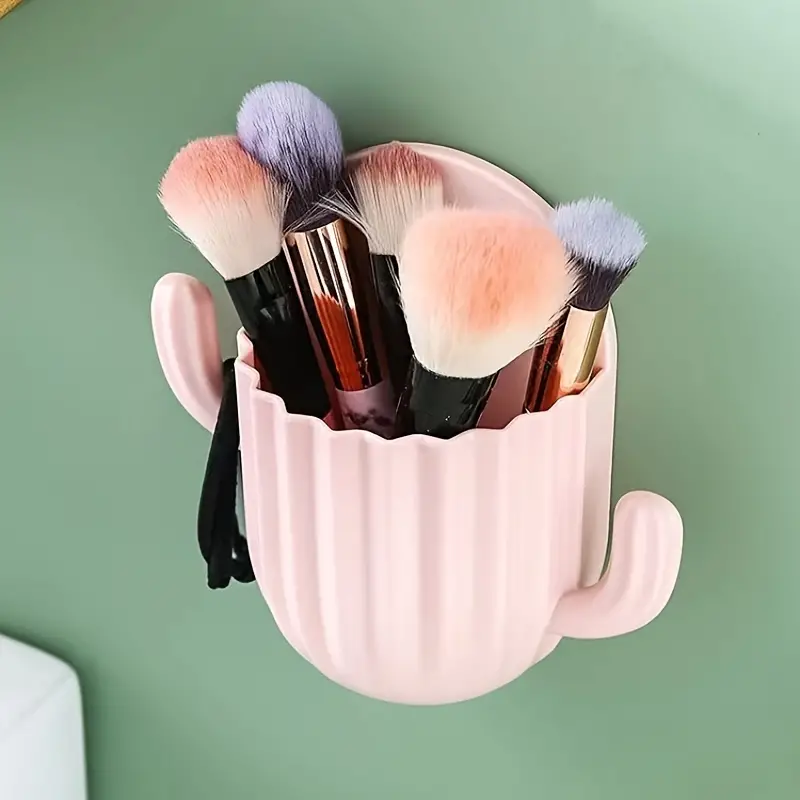 Cute Cactus Makeup Brush Holder Wall