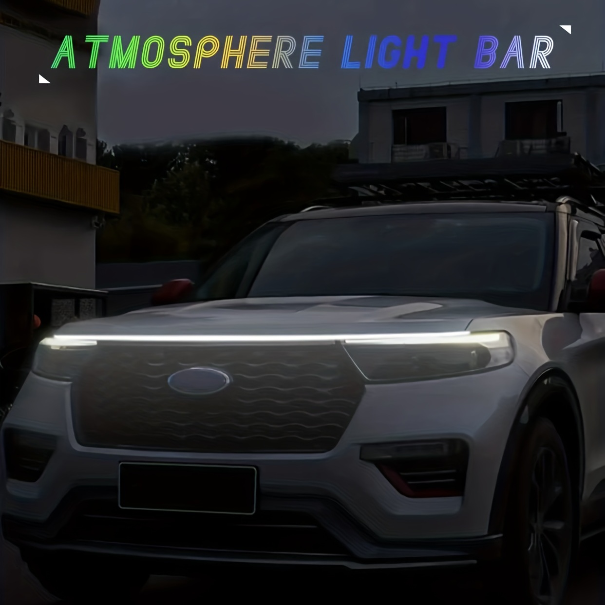  YM E-Bright voiture LED Light extérieurRGB lampe de capot avec  lampe frontale étanche multicolore dynamique Scan START hoodbeam Kit drl  lumière de jour pour voiture camion app télécommande 12V 59