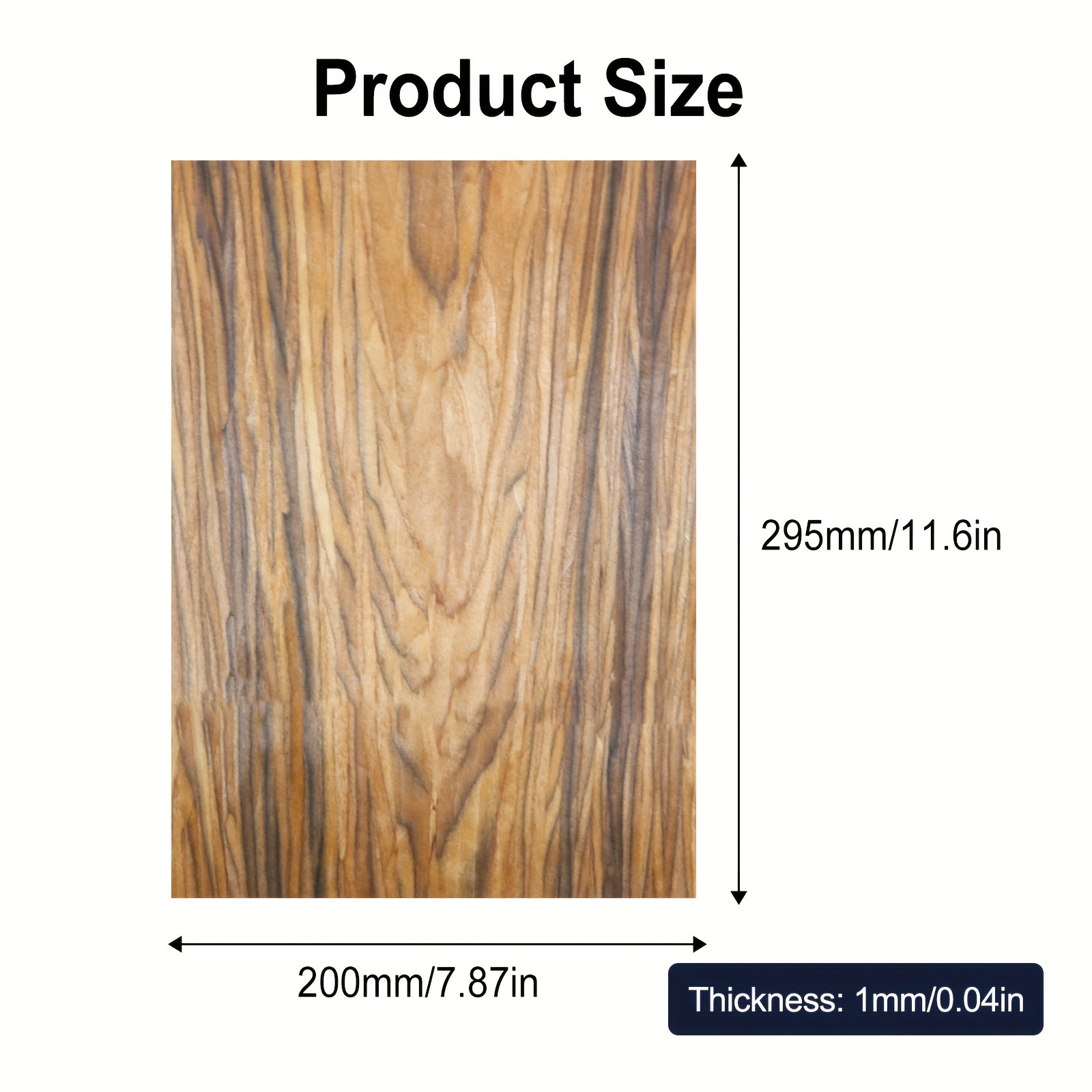 Hoja de chapa de madera cortada plana, chapa de madera de ingeniería  autoadhesiva, 7.9” X 11.5”, pelar y pegar, cara de chapa de grado “A”,  hojas de