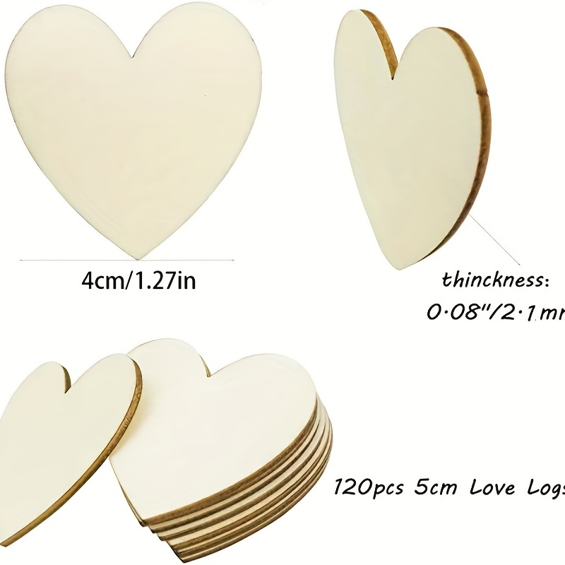 Wood Heart Wooden Blank Heart Diy Crafts For - Temu